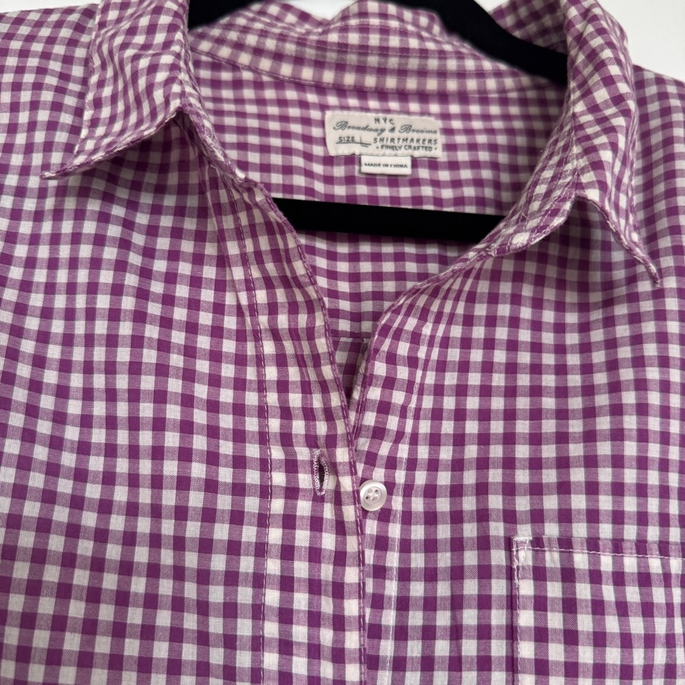 MADEWELL Broadway & Broome Women’s Gingham Boyshirt Button-Down Shirt Large EUC - Picture 7 of 12
